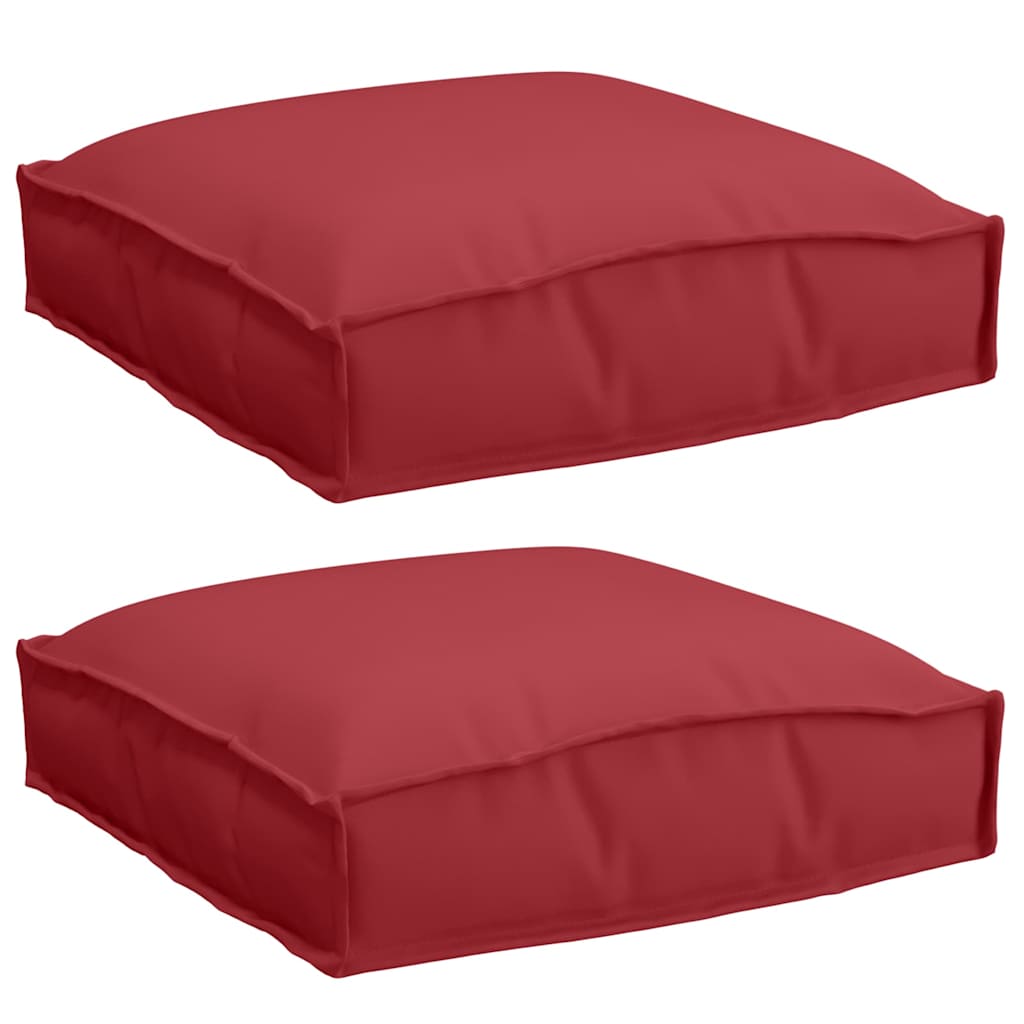 Coussins de palette pour assise adaptée 2 pcs Rouge bordeaux 40 x 40 x 8 cm