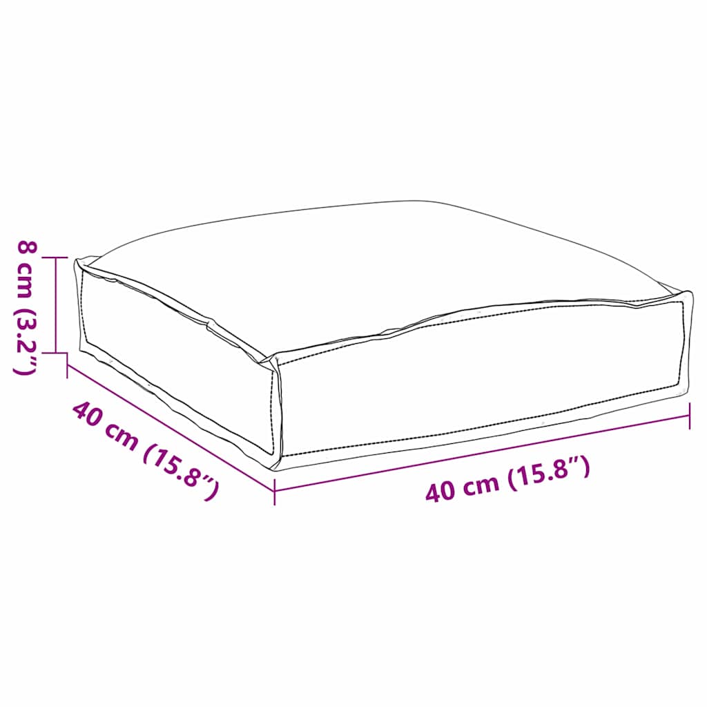 Coussins de palette pour assise adaptée 2 pcs Rouge bordeaux 40 x 40 x 8 cm