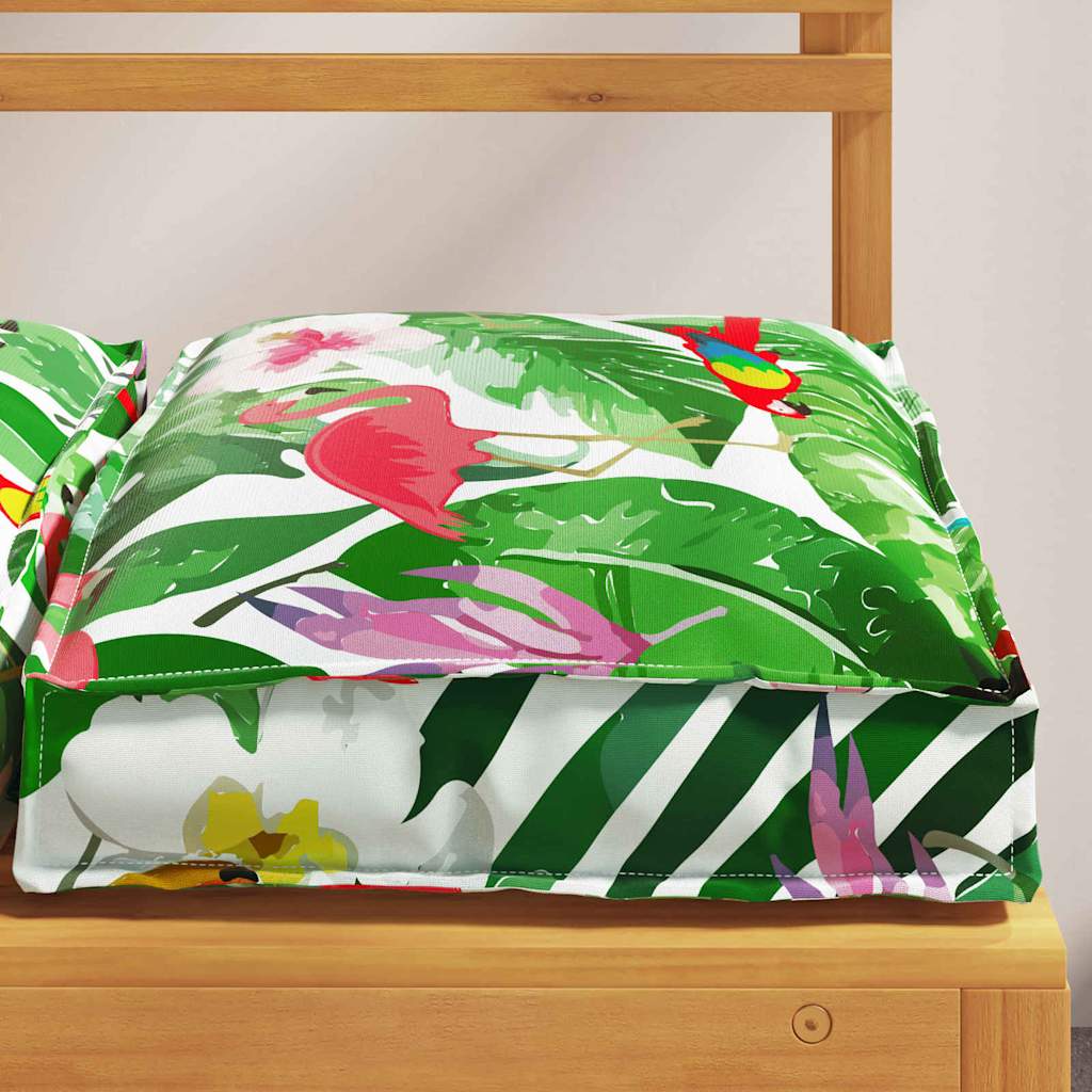 Cushion Floral 2 pcs Multicolored 40 x 40 x 8 cm Oxford Fabric