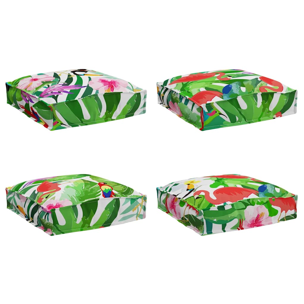 Cushion Floral 4 pcs Multicolored 40 x 40 x 8 cm Oxford Fabric