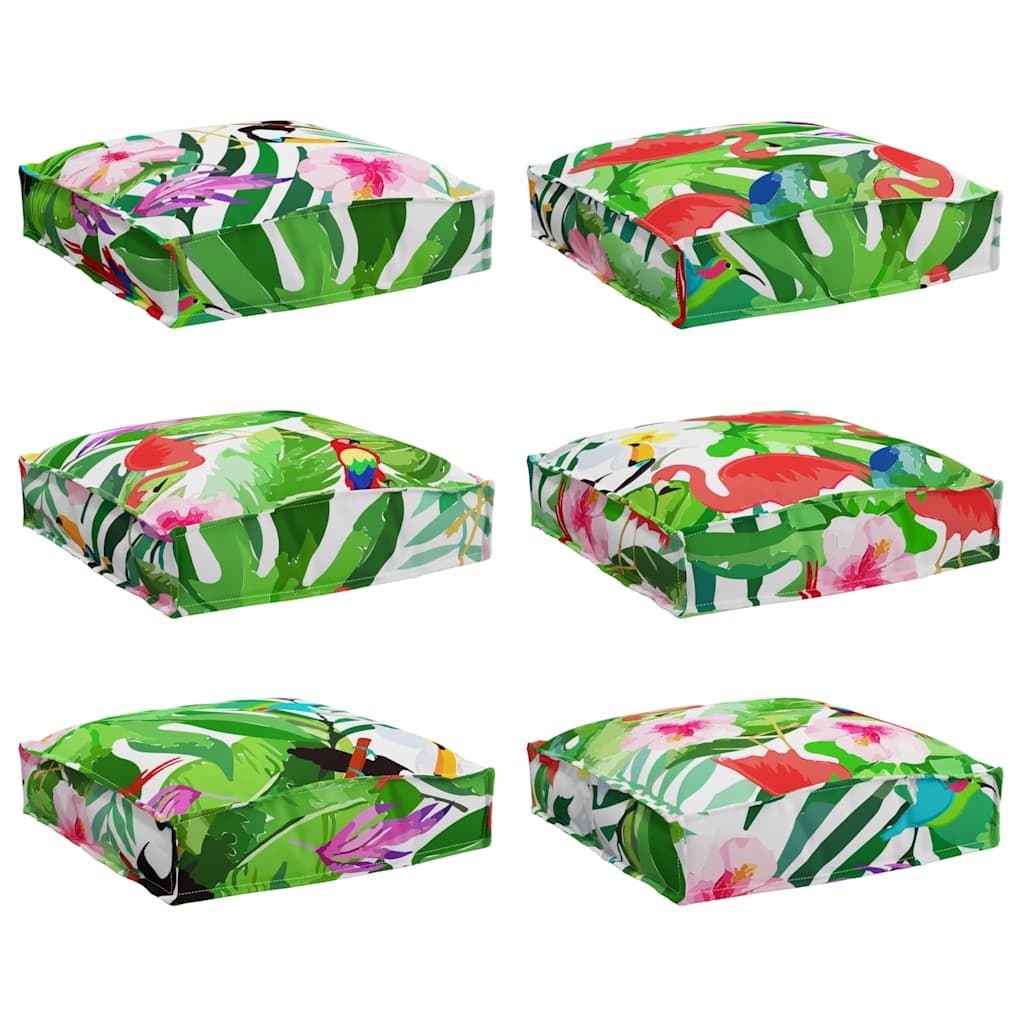 Cushion Floral 6 pcs Multicolored 40 x 40 x 8 cm Oxford fabric
