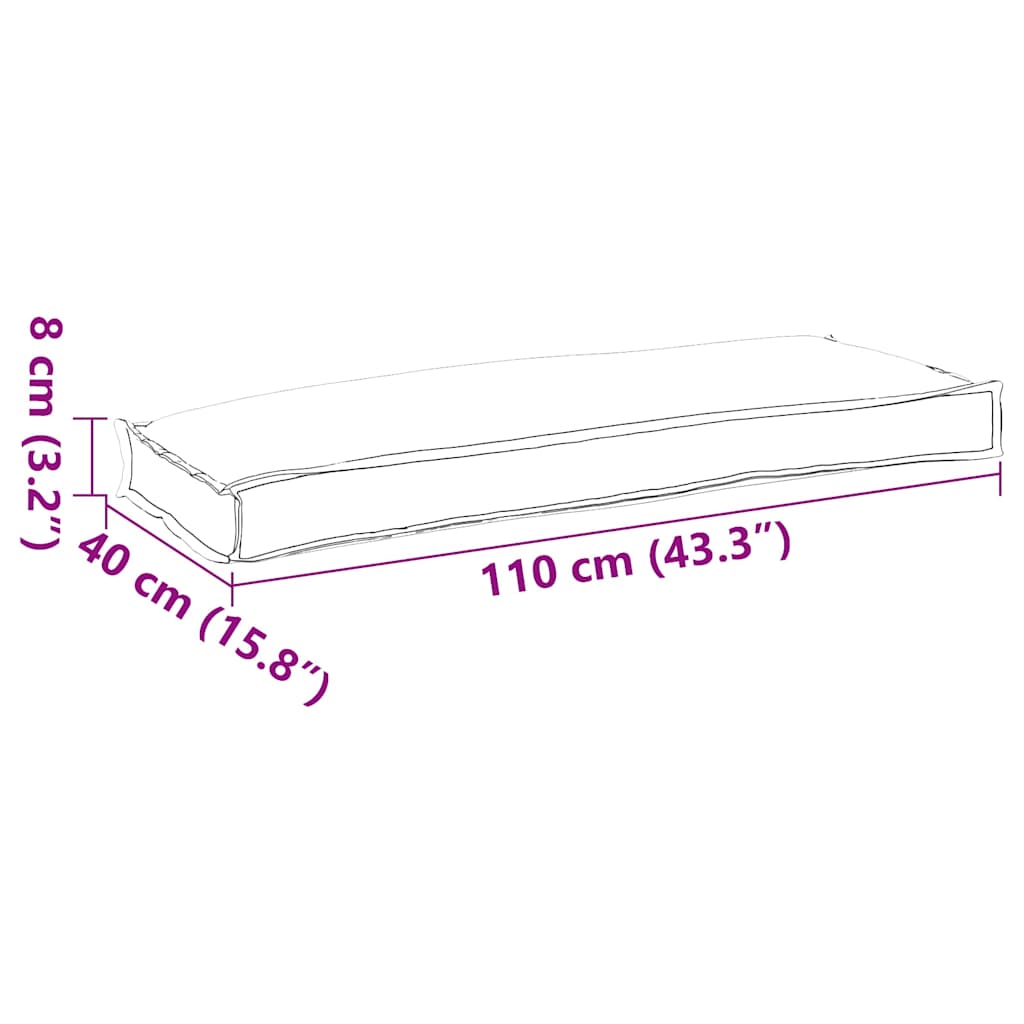Coussin de palette pour banc bordeaux 110 x 40 x 8 cm tissu Oxford