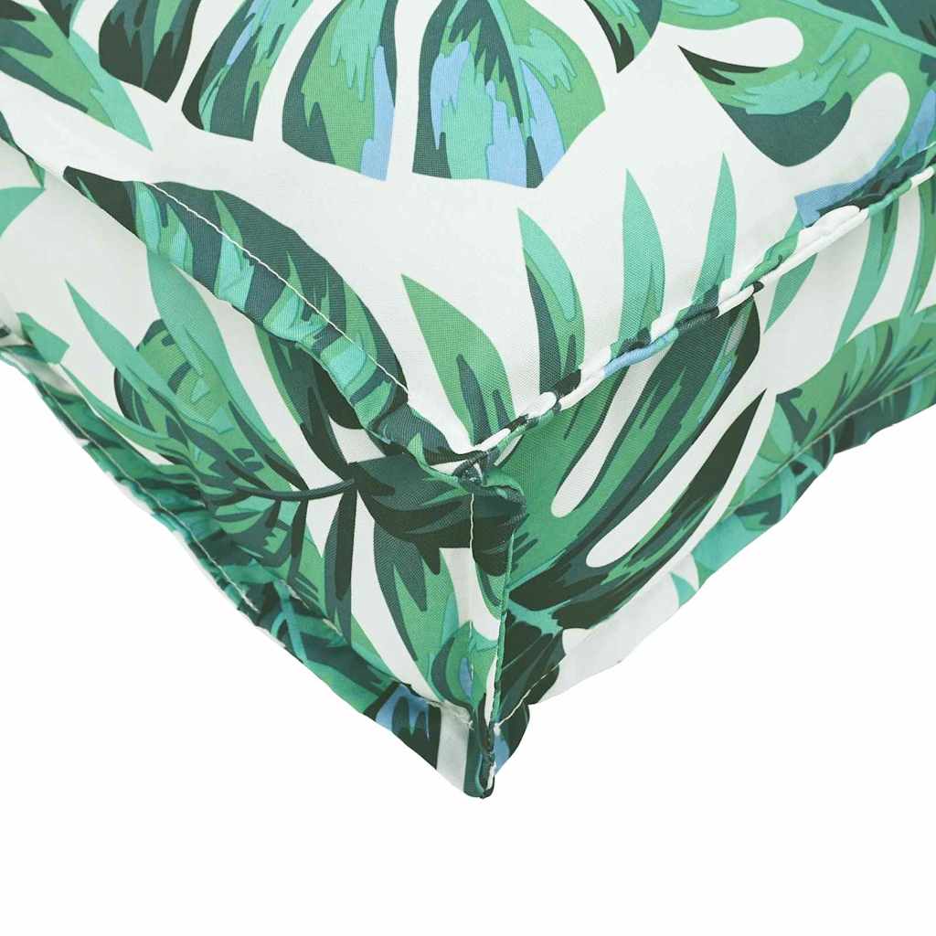 Coussin de palette pour banc, motif floral feuillage, 140 x 40 x 8 cm