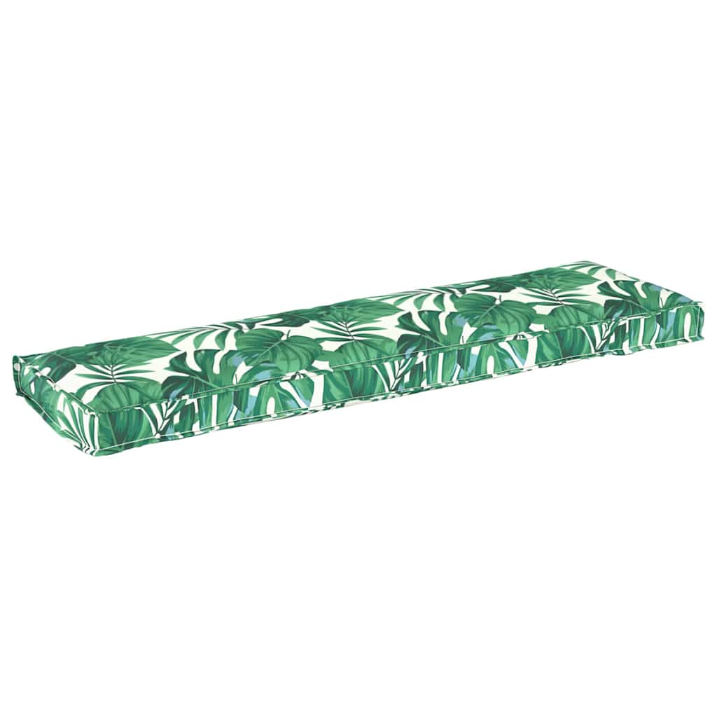 Coussin de palette pour banc, motif floral feuillage, 140 x 40 x 8 cm