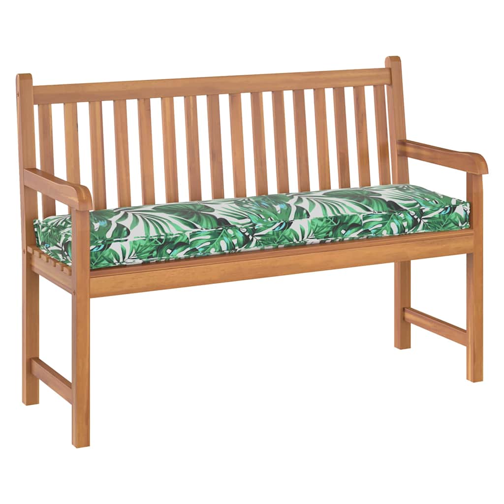 Coussin de palette pour banc, motif floral feuillage, 140 x 40 x 8 cm