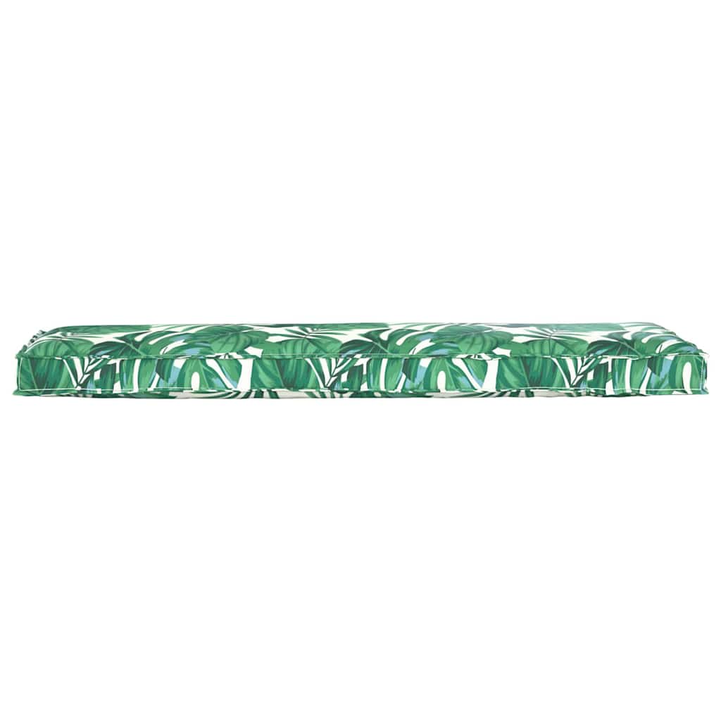 Coussin de palette pour banc, motif floral feuillage, 140 x 40 x 8 cm