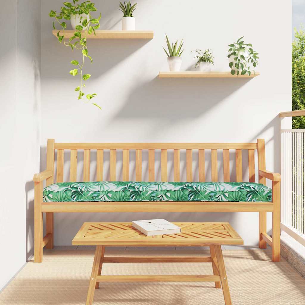 Pallet Cushion Green Leaf Pattern 180 x 40 x 8 cm Oxford Fabric