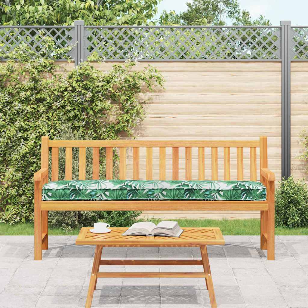Pallet Cushion Green Leaf Pattern 180 x 40 x 8 cm Oxford Fabric