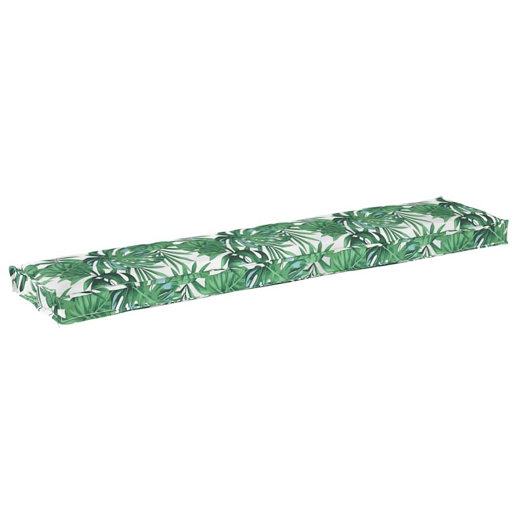 Pallet Cushion Green Leaf Pattern 180 x 40 x 8 cm Oxford Fabric