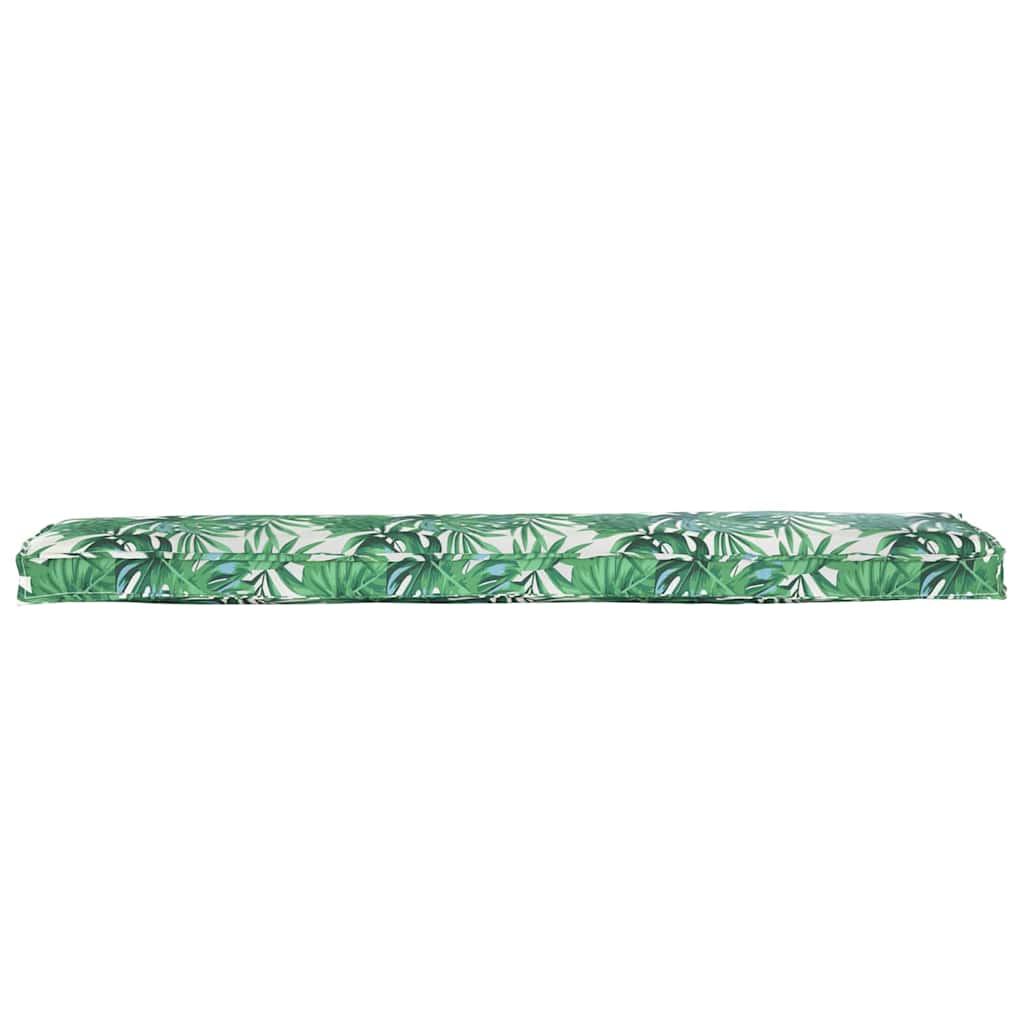 Pallet Cushion Green Leaf Pattern 180 x 40 x 8 cm Oxford Fabric