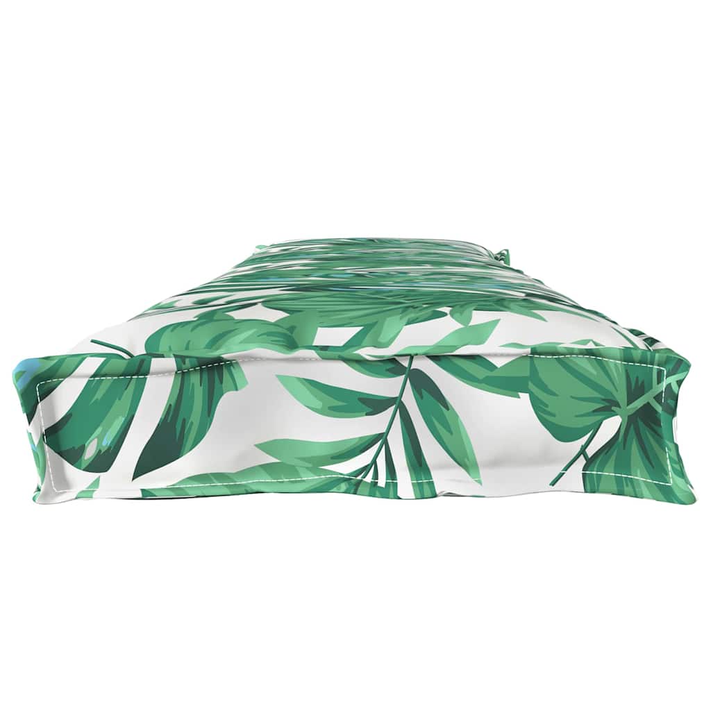 Pallet Cushion Green Leaf Pattern 180 x 40 x 8 cm Oxford Fabric