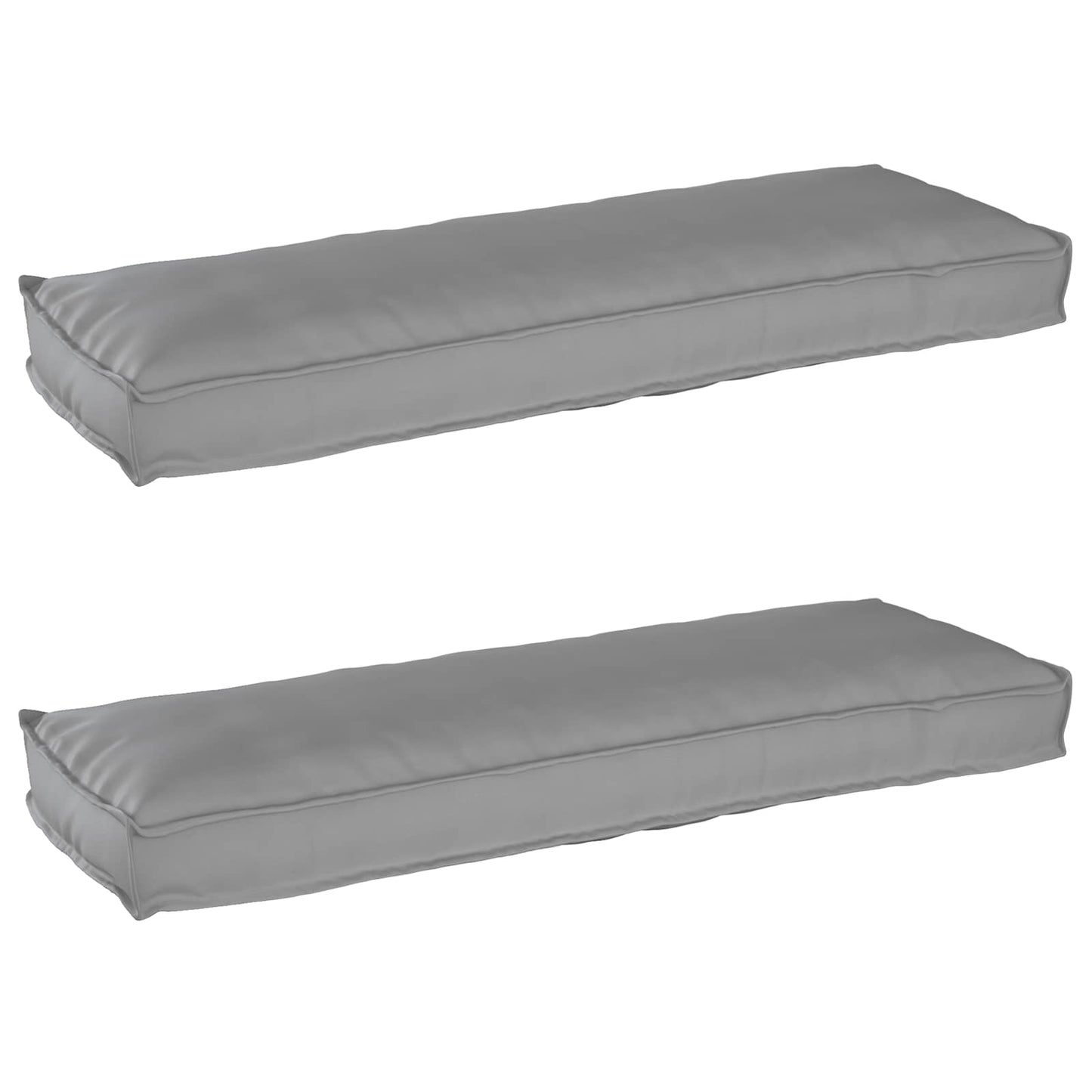 Pallet cushion set 2 pcs Grey 120 x 40 x 8 cm Oxford fabric