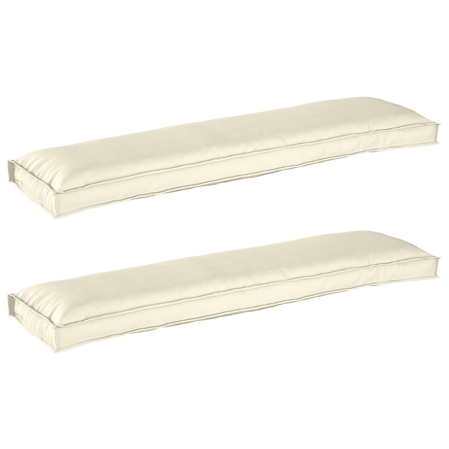 Lot de 2 coussins de palette Crème 150 x 40 x 8 cm Tissu Oxford