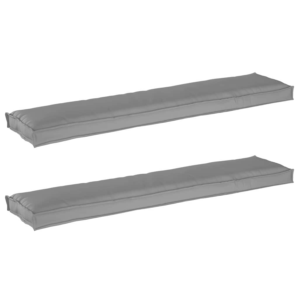 Pallet Cushion Set 2 pcs Grey 180 x 40 x 8 cm Oxford Fabric