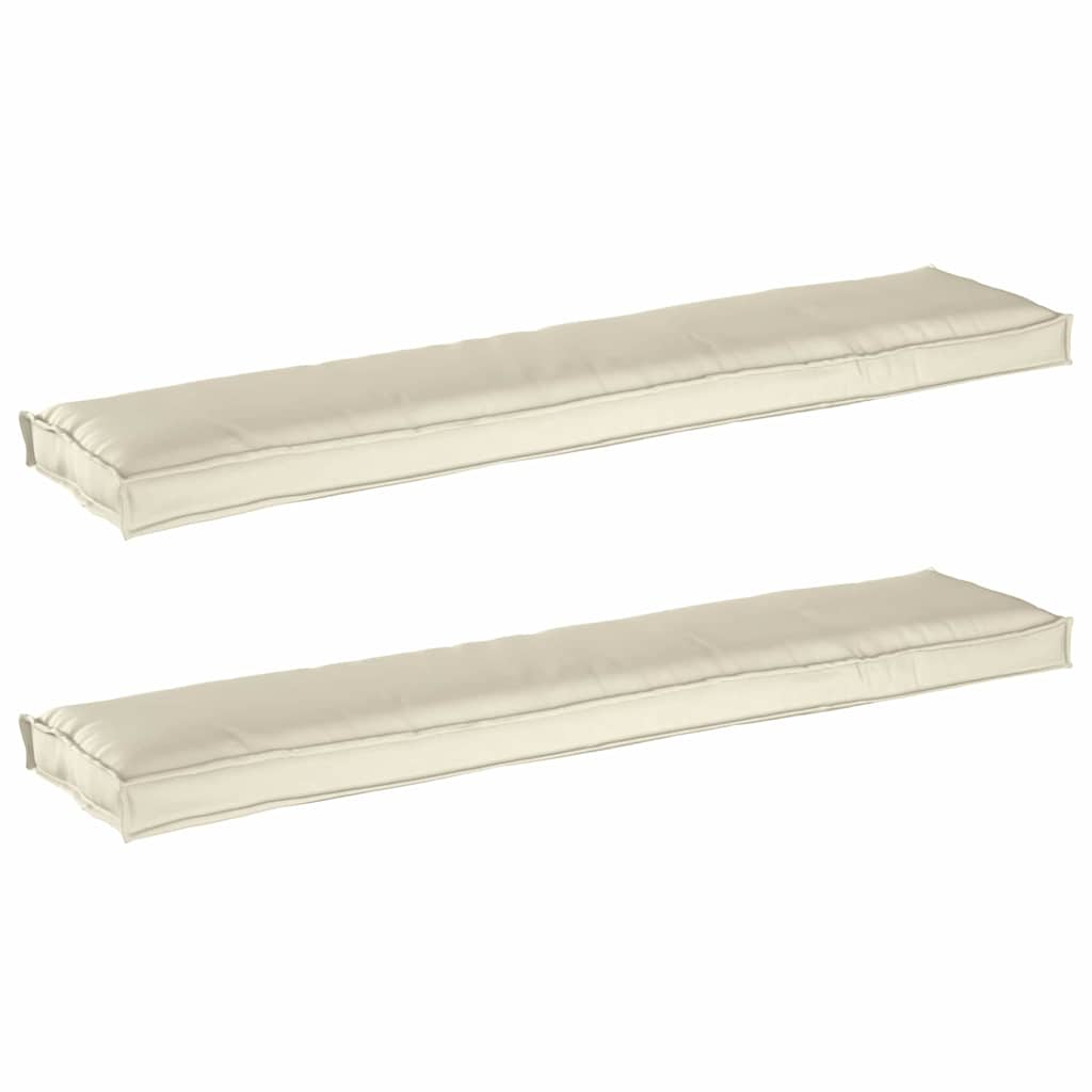 Ensemble de coussins de palette 2 pièces Crème 180 x 40 x 8 cm 100% Polyester