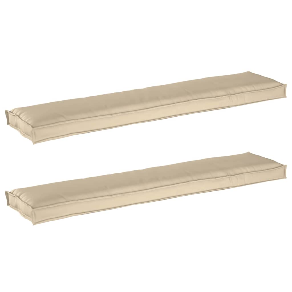 Lot de 2 coussins de palette Beige 180 x 40 x 8 cm 100% Polyester