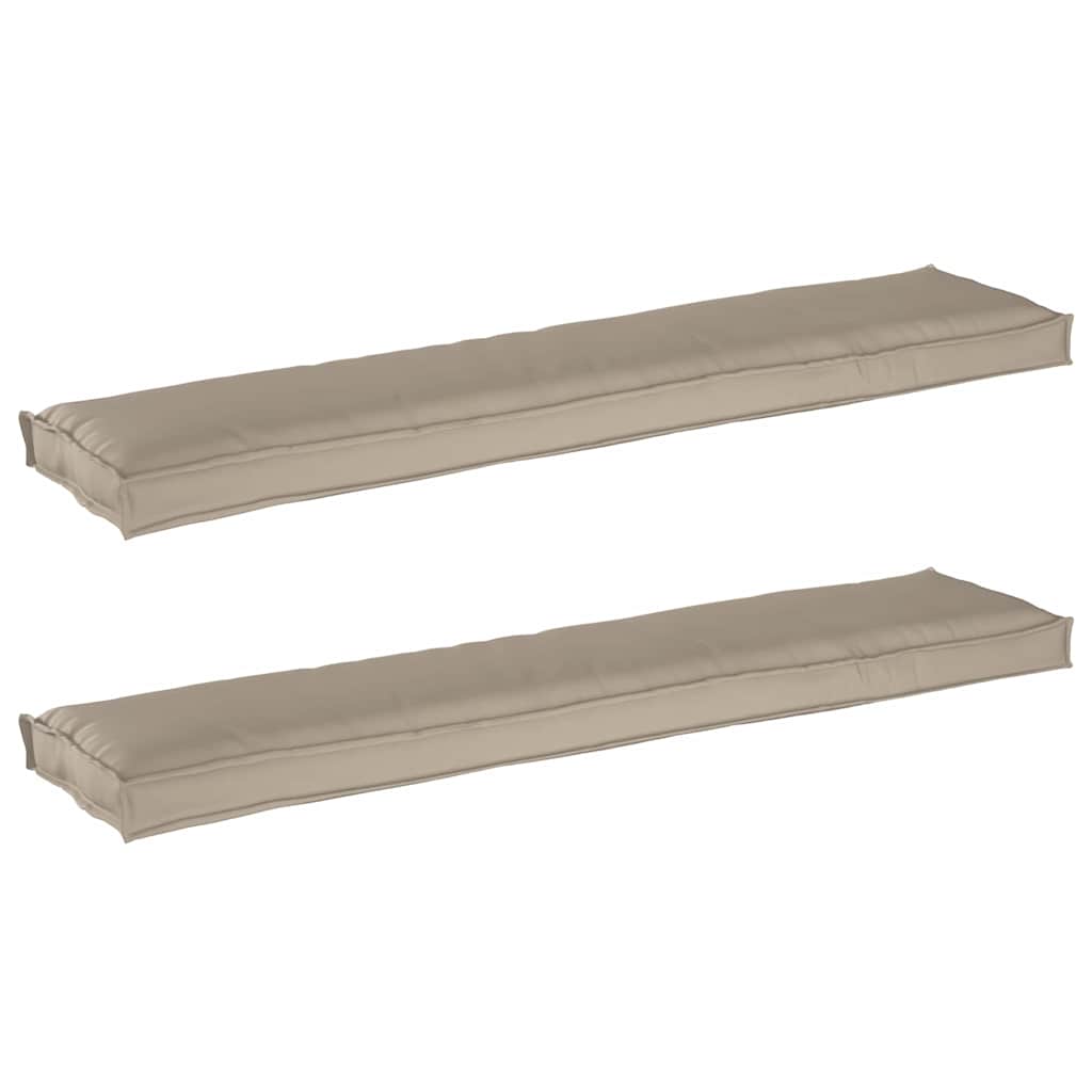 Ensemble de coussins de palette 2 pièces Taupe 180 x 40 x 8 cm 100% Polyester