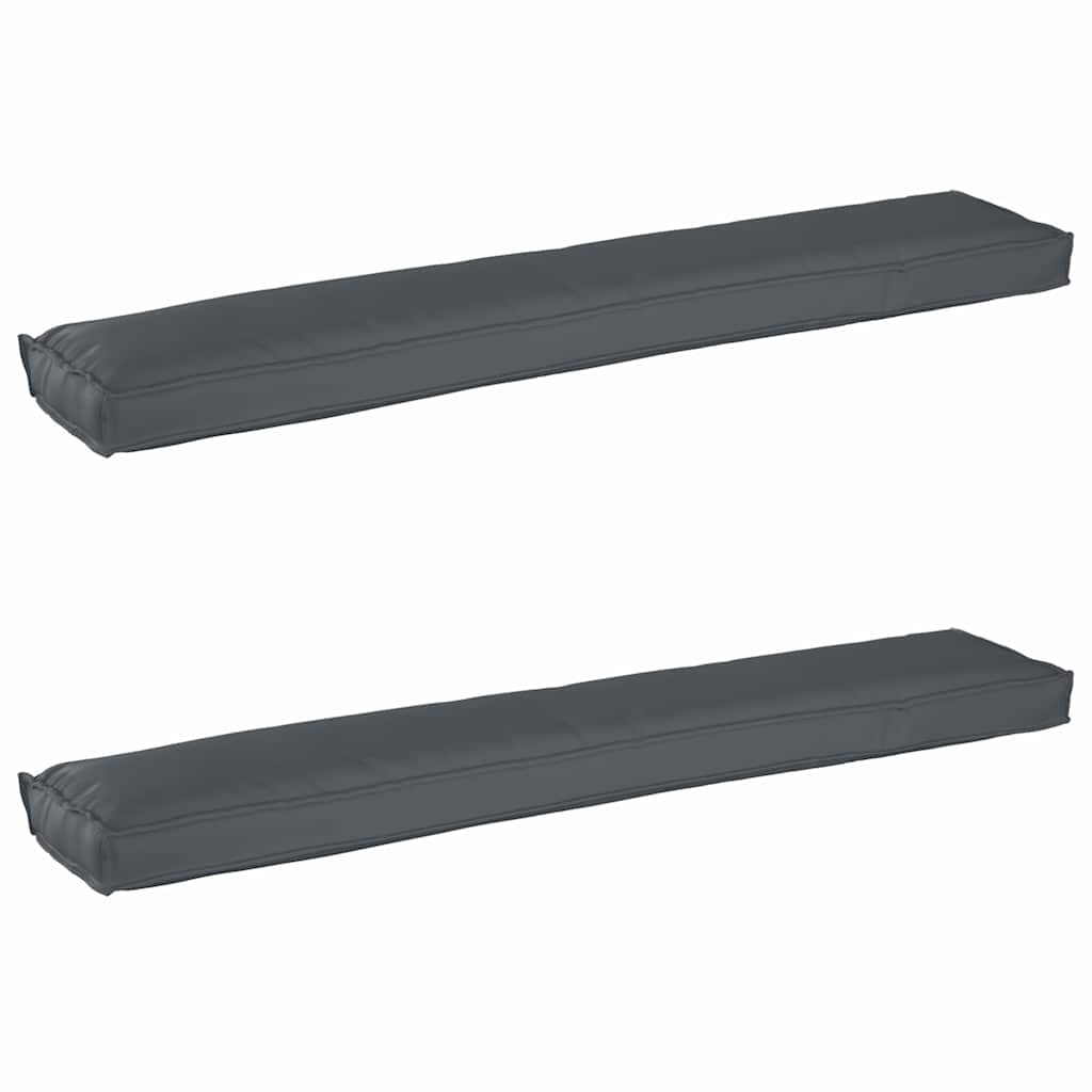 Lot de 2 coussins pour palettes anthracite 200 x 40 x 8 cm tissu Oxford