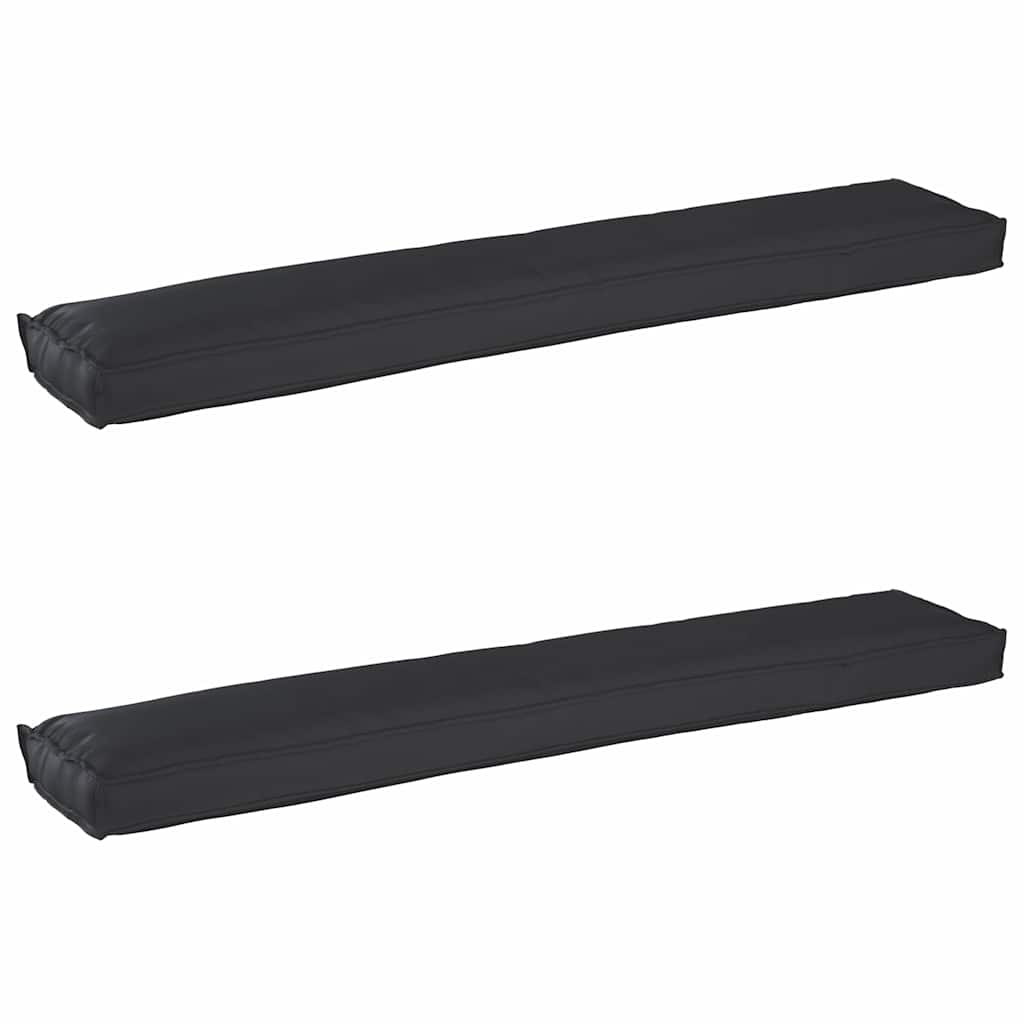 Coussin de palette lot de 2 Noir 200 x 40 x 8 cm Tissu Oxford