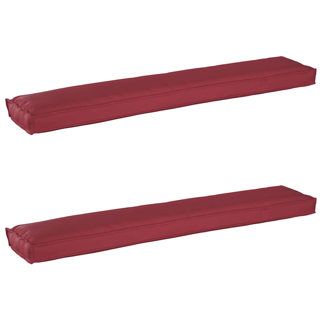 Set de coussins pour palettes 2 pièces Rouge vin 200 x 40 x 8 cm Tissu Oxford