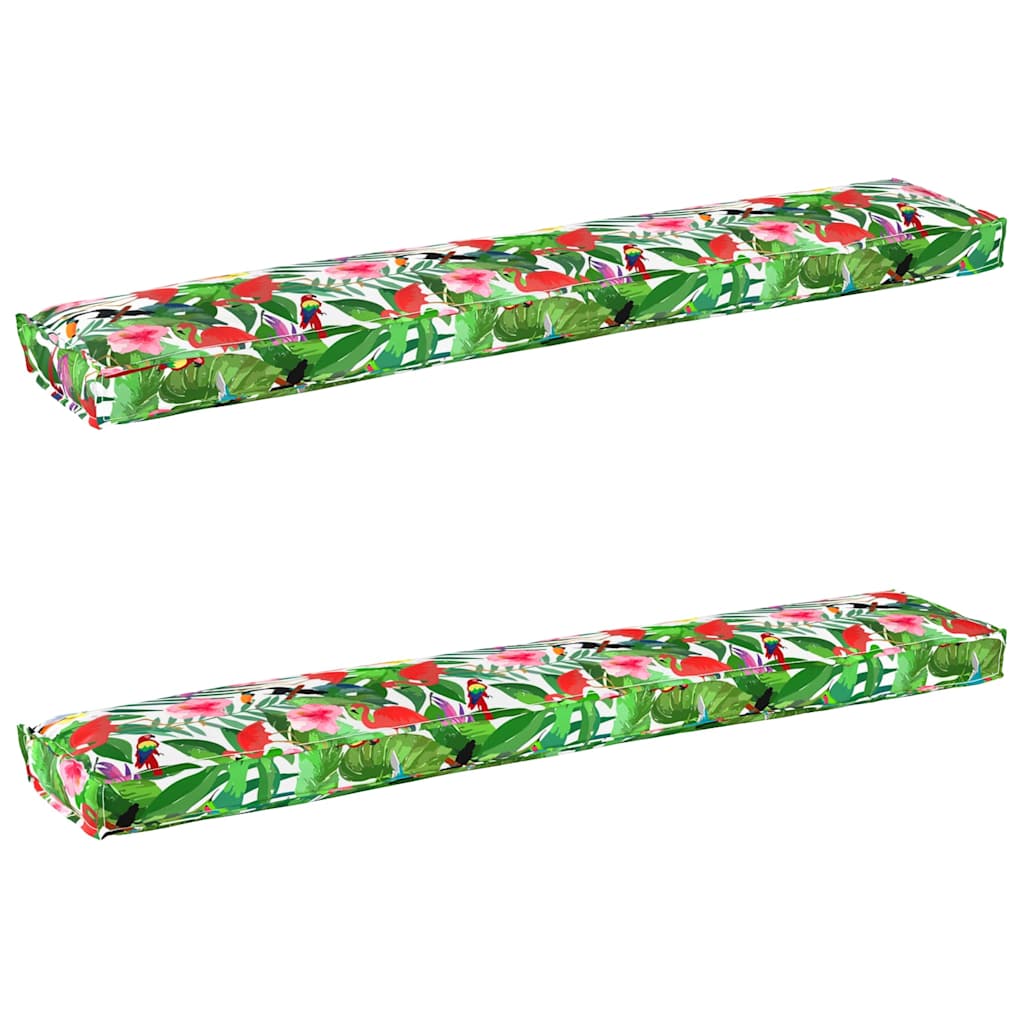 Pallet Cushion Set 2 pcs Tropical Jungle 200 x 40 x 8 cm