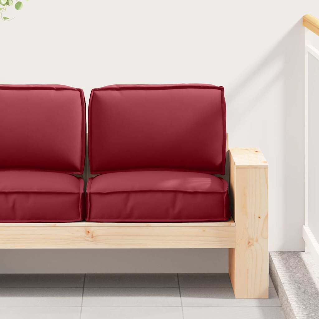Coussin de palette lot de 2 Rouge vin 60 x 60 x 12 cm Tissu Oxford