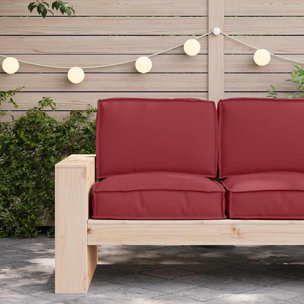 Coussin de palette lot de 2 Rouge vin 60 x 60 x 12 cm Tissu Oxford