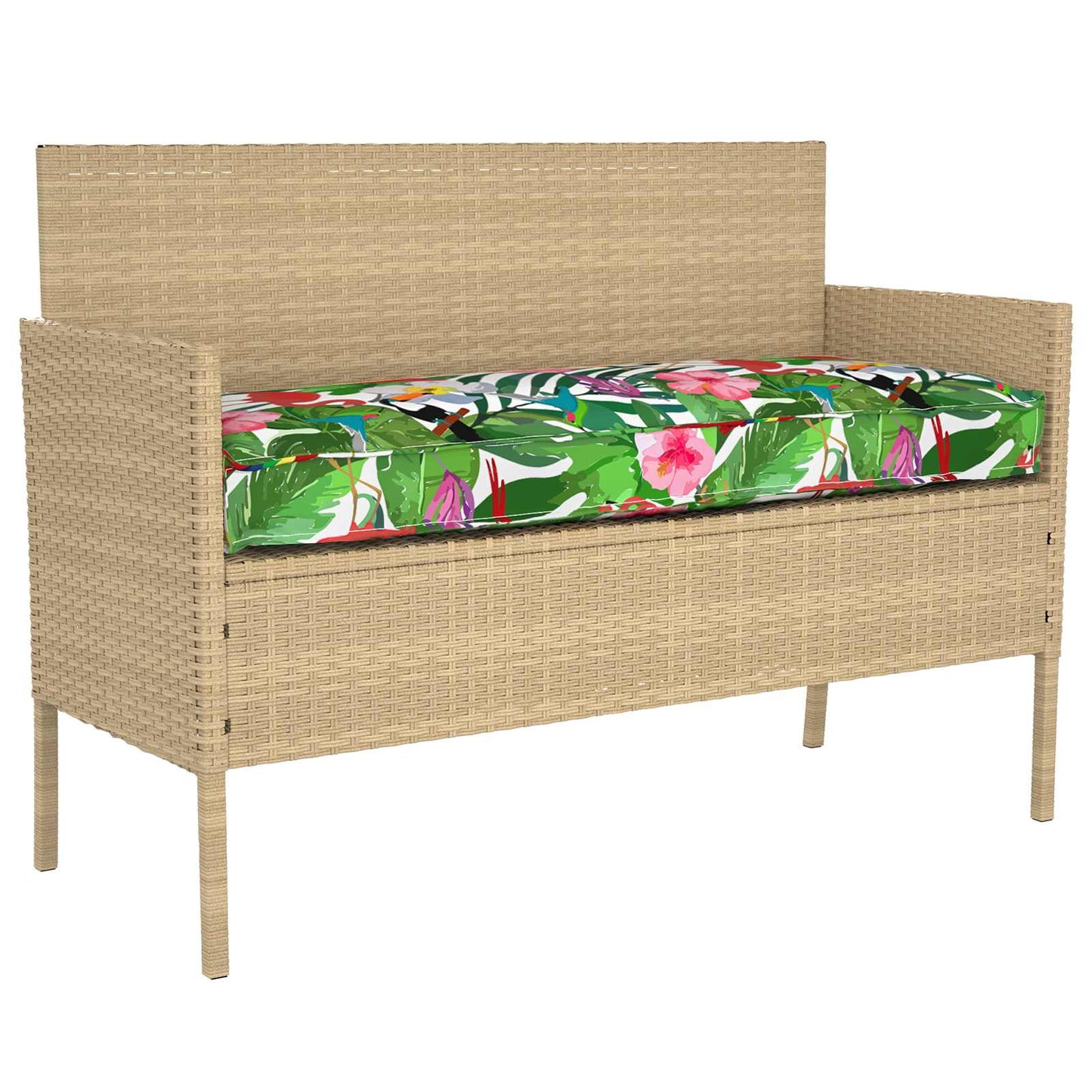 Pallet Cushion Set 2 pcs Green Leaf Pattern 100 x 40 x 8 cm