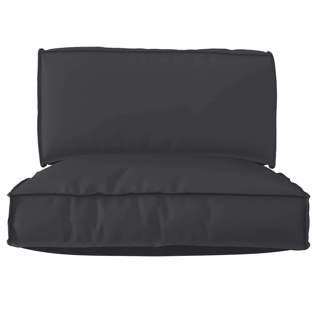 Lot de 2 coussins pour palette Noir 80 x 80 x 12 cm Tissu Oxford