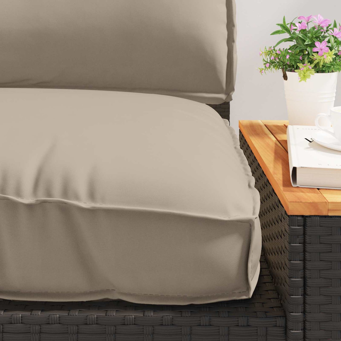 Set de coussins pour palette 2 pcs Tissu Oxford taupe