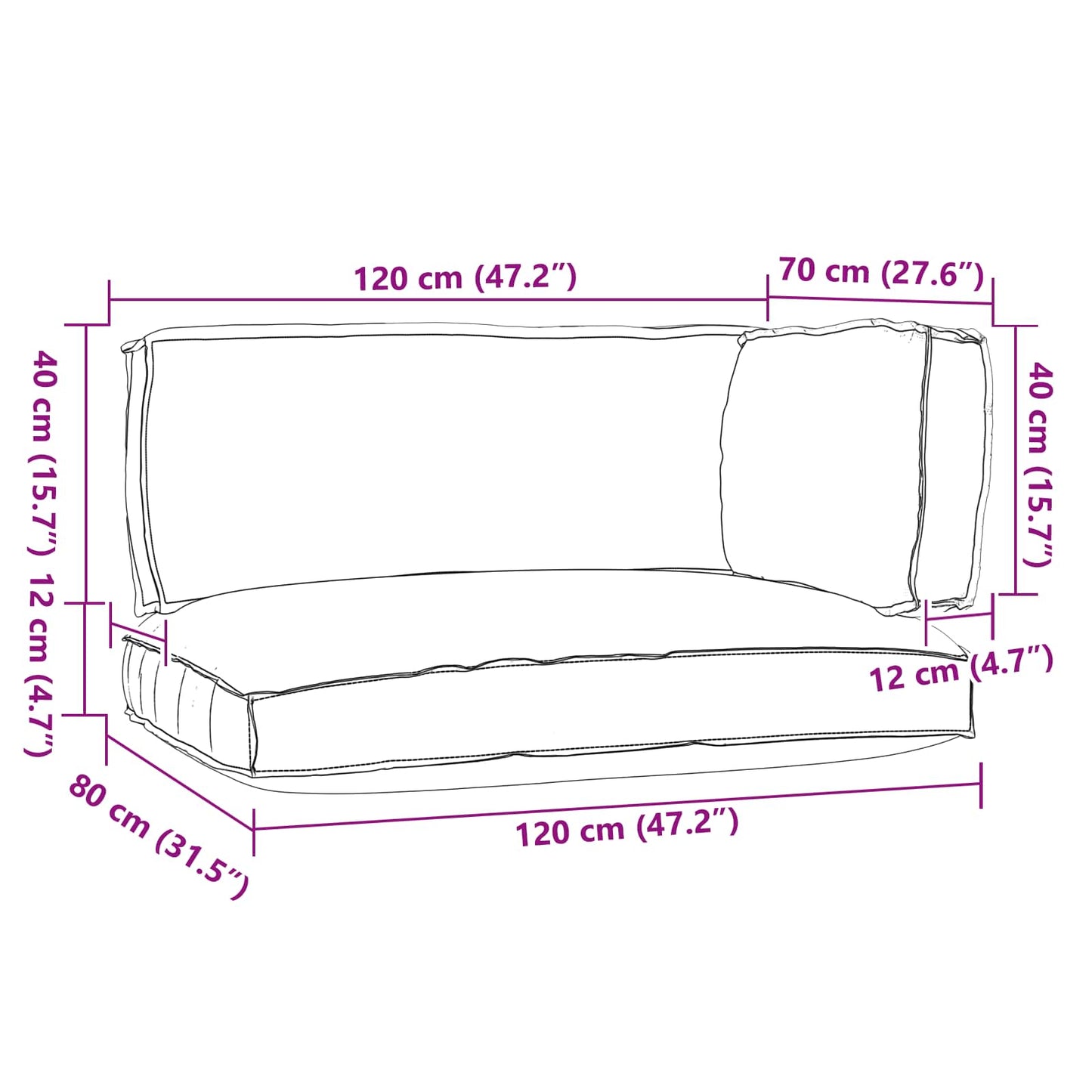 Pallet Cushion Set 3 pcs Anthracite Oxford Fabric