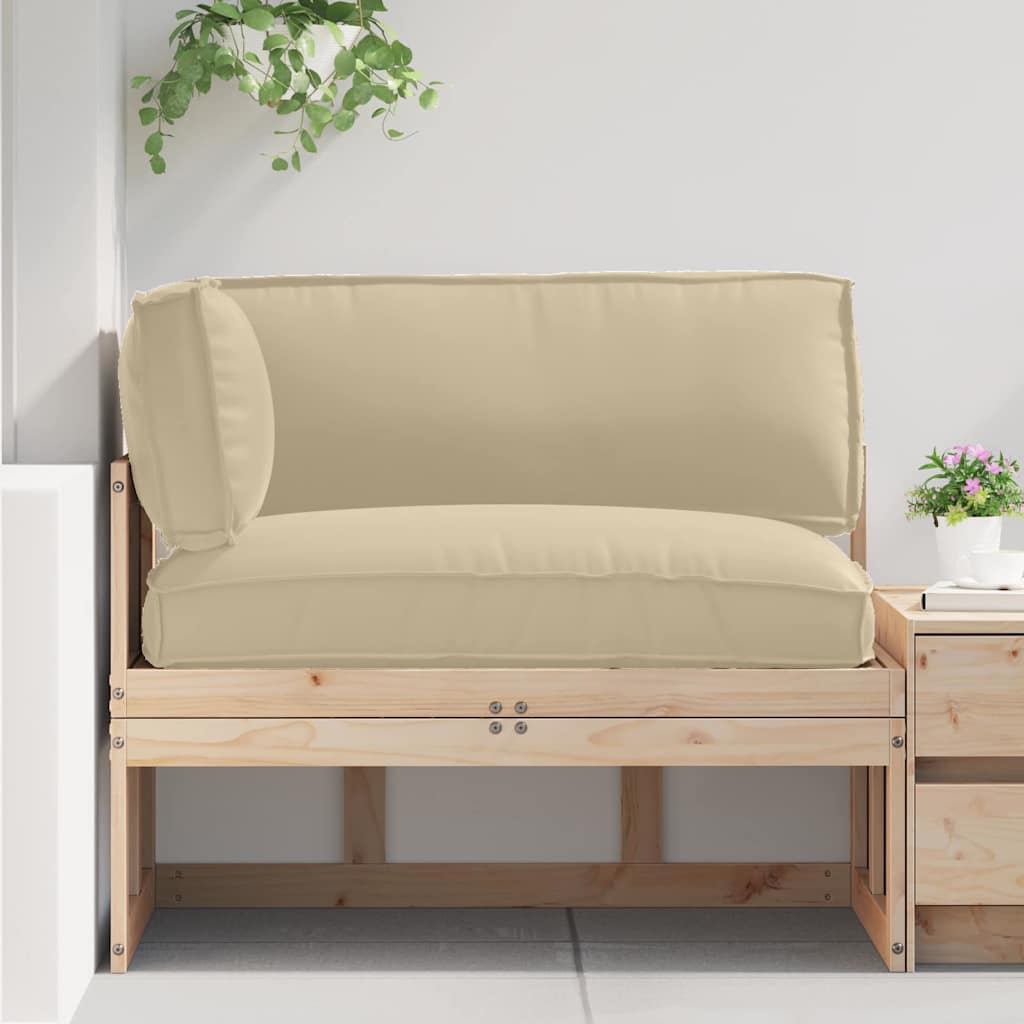 Lot de 3 coussins pour palettes Tissu Oxford beige