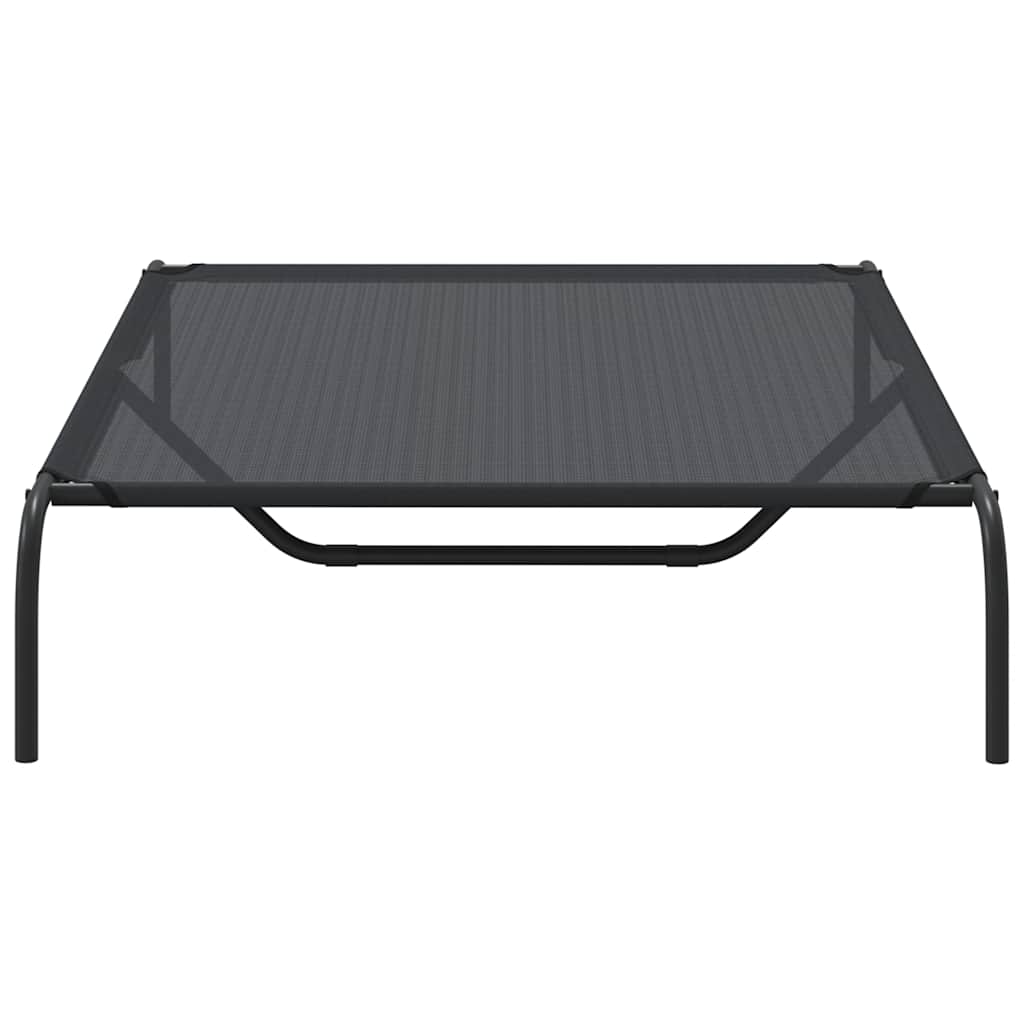 Hundebett Erhöht Schwarz 130x80x20 cm Textilene und Stahl