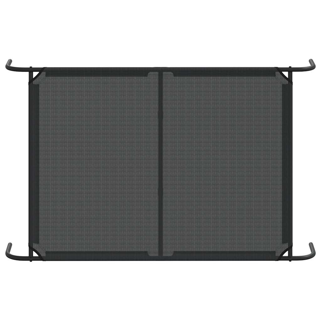 Hundebett Erhöht Schwarz 130x80x20 cm Textilene und Stahl
