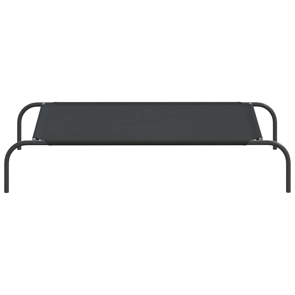 Hundebett Erhöht Schwarz 110x65x20 cm Oxford-Gewebe und Stahl
