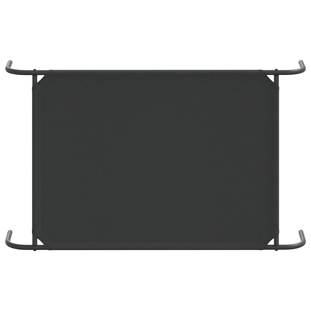 Hundebett Erhöht Schwarz 110x65x20 cm Oxford-Gewebe und Stahl