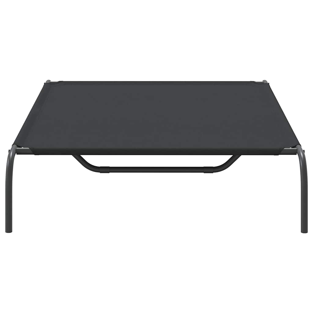 Hundebett Erhöht Schwarz 130x80x20 cm Oxford-Gewebe und Stahl