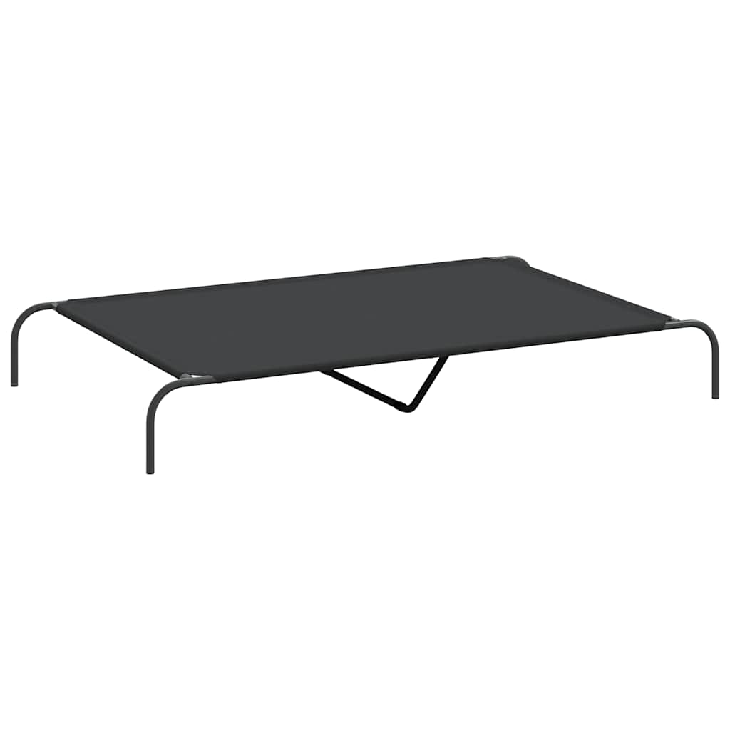 Hundebett Erhöht Schwarz 150x90x20 cm Oxford-Gewebe und Stahl