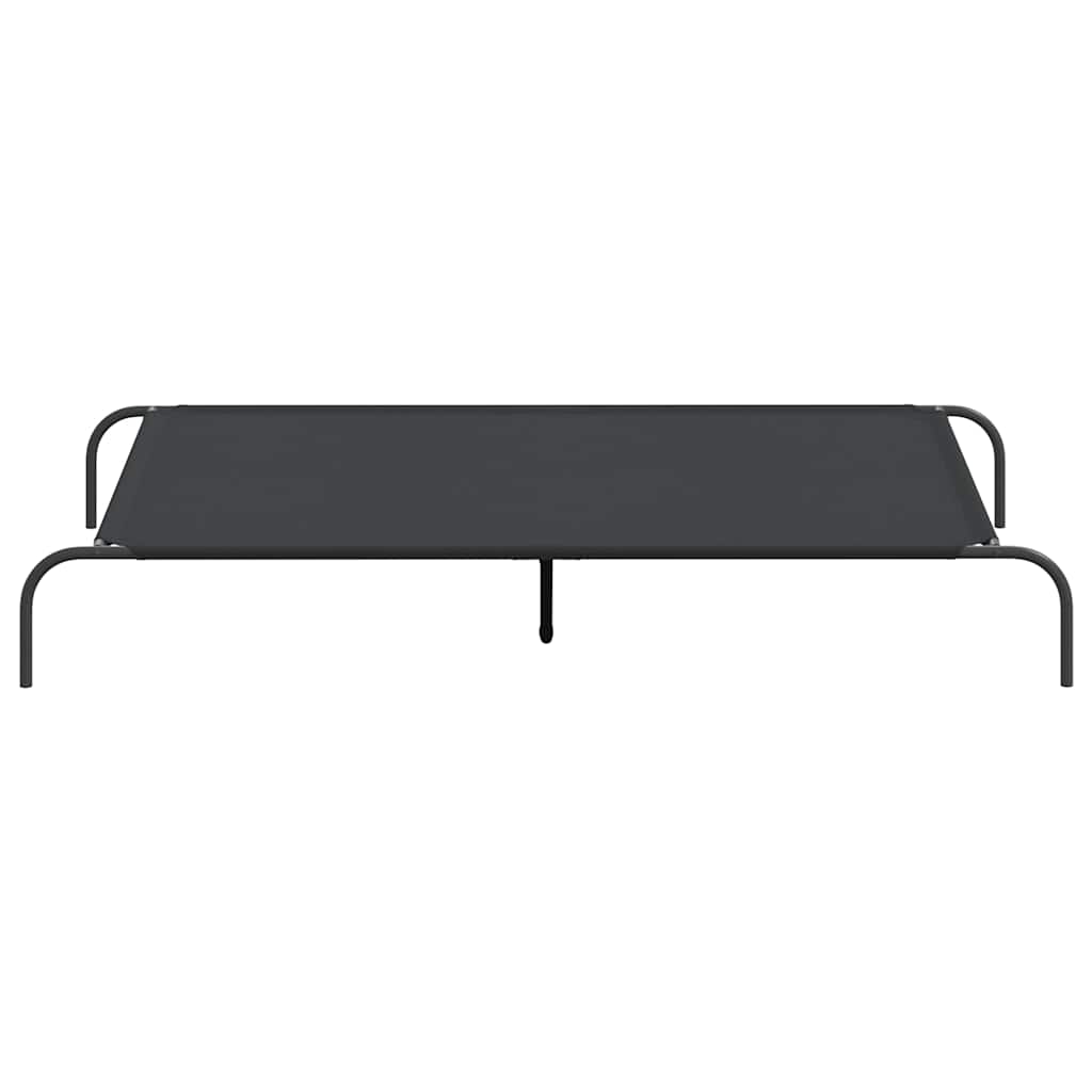 Hundebett Erhöht Schwarz 150x90x20 cm Oxford-Gewebe und Stahl