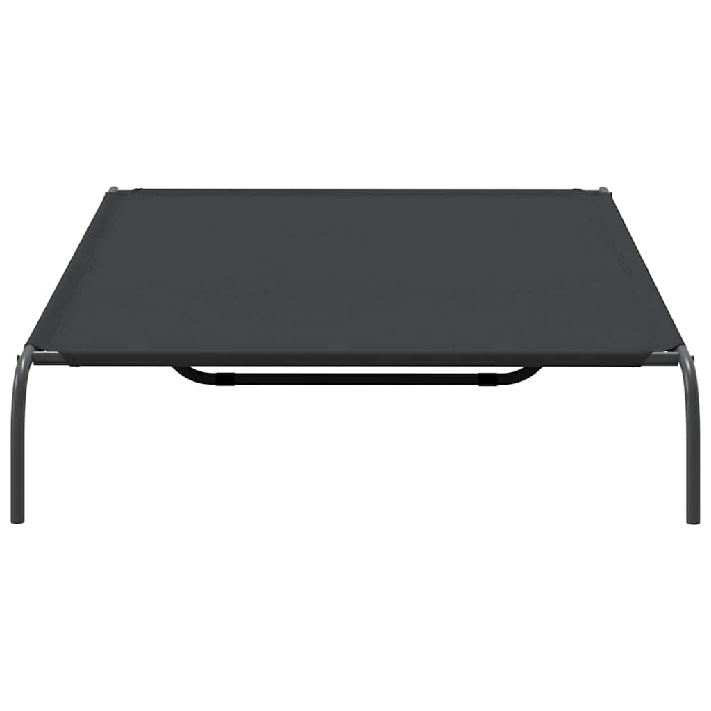 Hundebett Erhöht Schwarz 150x90x20 cm Oxford-Gewebe und Stahl