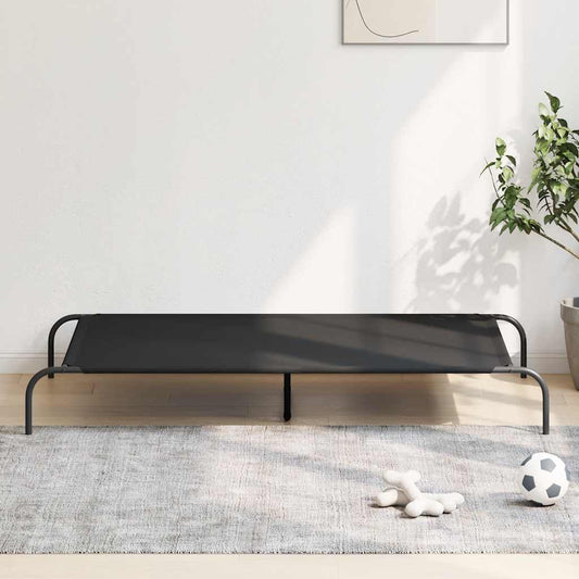 Hundebett Erhöht Schwarz 150x90x20 cm Oxford-Gewebe und Stahl