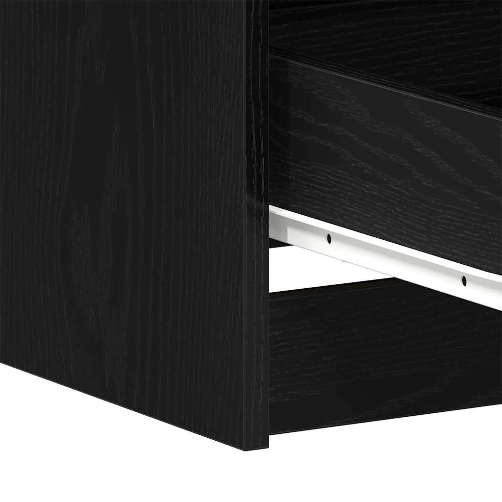 Desk with Storage Black Oak Effect 140 x 50 x 76 cm