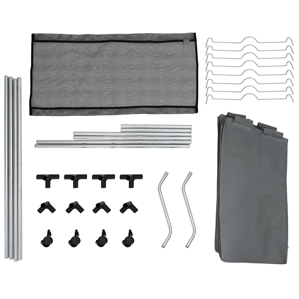 Panier à linge à roulettes 4 compartiments Gris