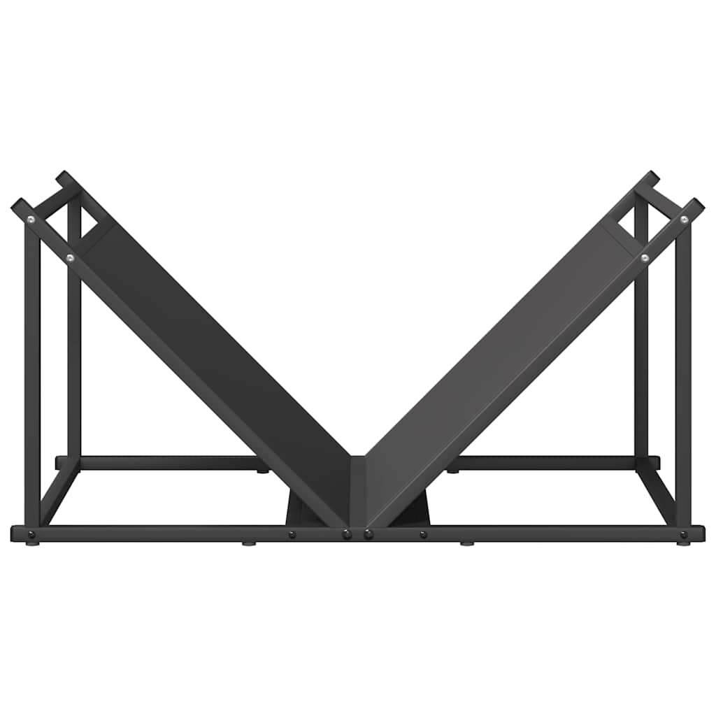 Brennholzregal Schwarz 70x43x34,5 cm Kaltgewalzter Stahl