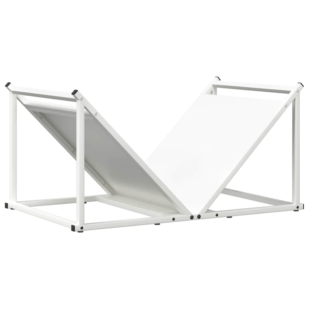 Brennholzregal Weiß 70x43x34,5 cm Kaltgewalzter Stahl
