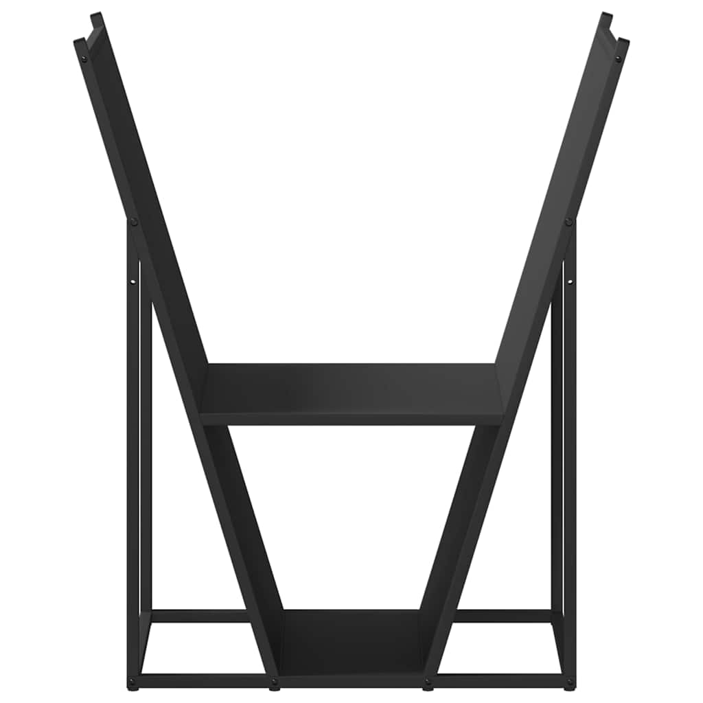 Brennholzregal Schwarz 69,5x35x81 cm Kaltgewalzter Stahl