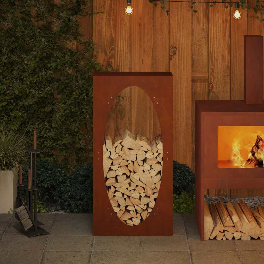 Brennholzregal 50x23x100 cm Wetterfester Stahl
