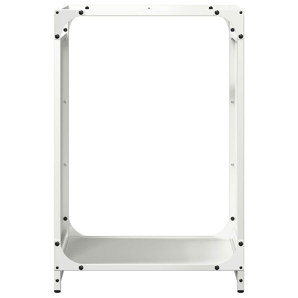 Brennholzregal Weiß 44x28x65 cm Kaltgewalzter Stahl