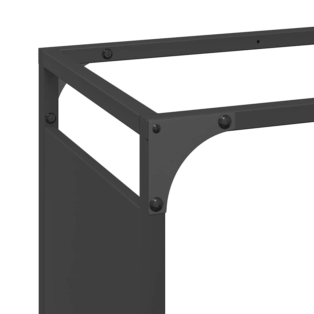 Brennholzregal Schwarz 60x28x65 cm Kaltgewalzter Stahl