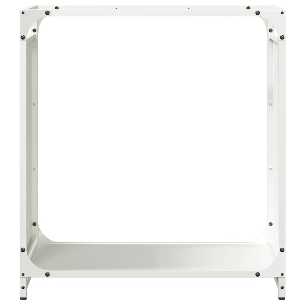 Brennholzregal Weiß 60x28x65 cm Kaltgewalzter Stahl